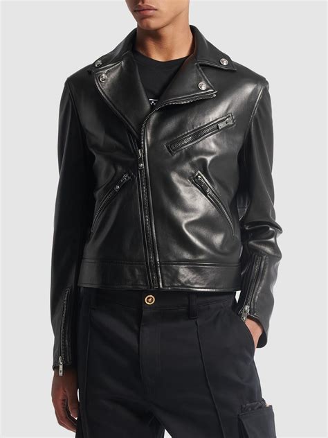 daunenjacke versace|Versace biker jacket.